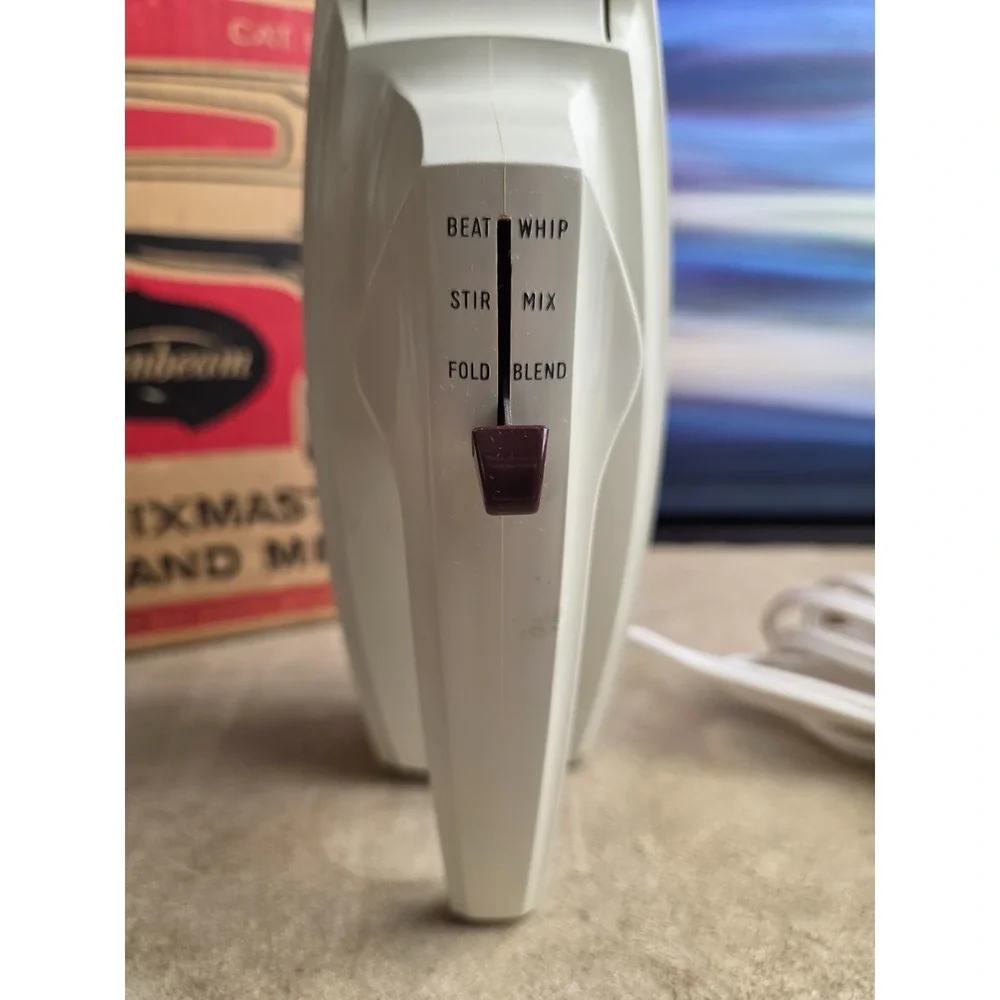 Vintage Sunbeam Mixmaster Hand Mixer, In Original Box, 1960's, Tested & Works